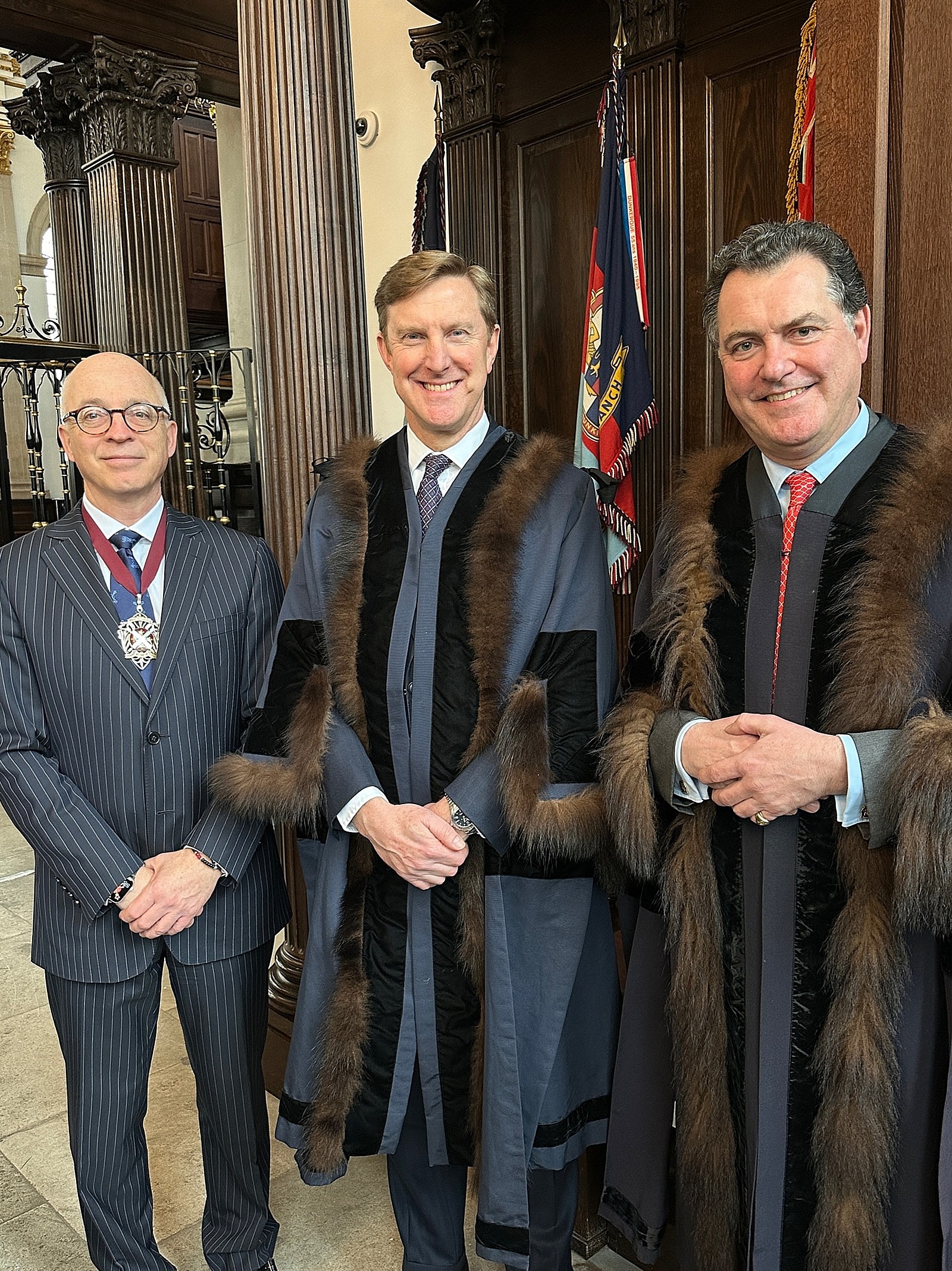 The Ward of Cheap Club President Mark Magnacca, along with Alderman Robert Hughes-Penney, and Alderman Vincent Keaveny convened at the Wardmote for the re-election of Alderman Robert Hughes-Penney in the Commonwealth Chapel.